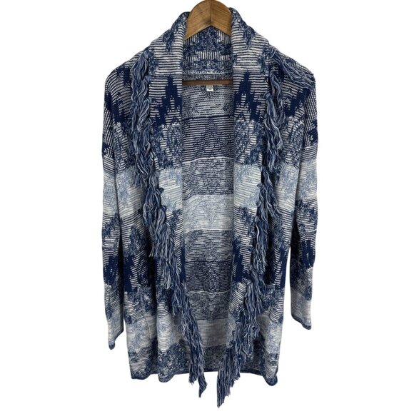 American Eagle Fringe Cardigan Sweater Boho Tribal Open Front Aztec Blanket Sz S - Picture 1 of 11